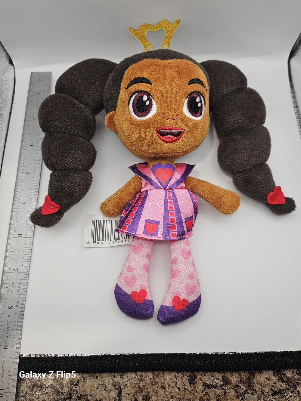 Disney Brown-Haired Princess Plush with Pink & Purple Dress